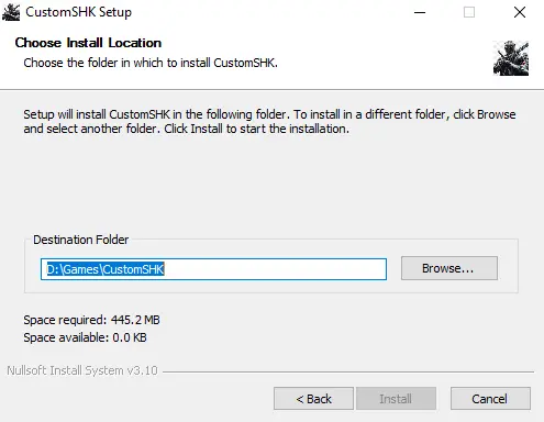 CustomSHK Installer Game Folder